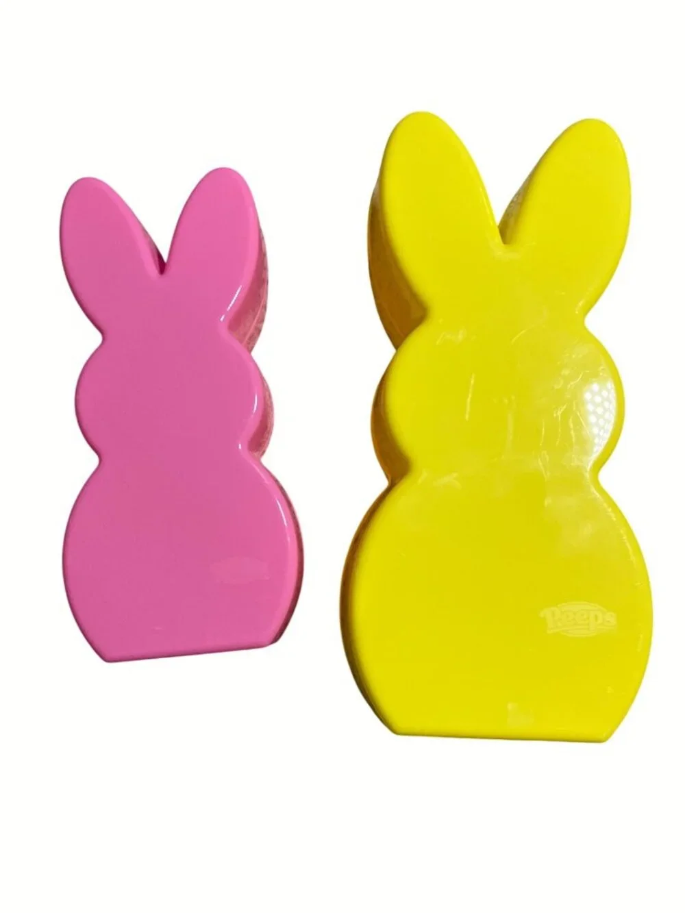 Yellow and Pink PEEP Bunny-Shaped Plastic Container With Lid